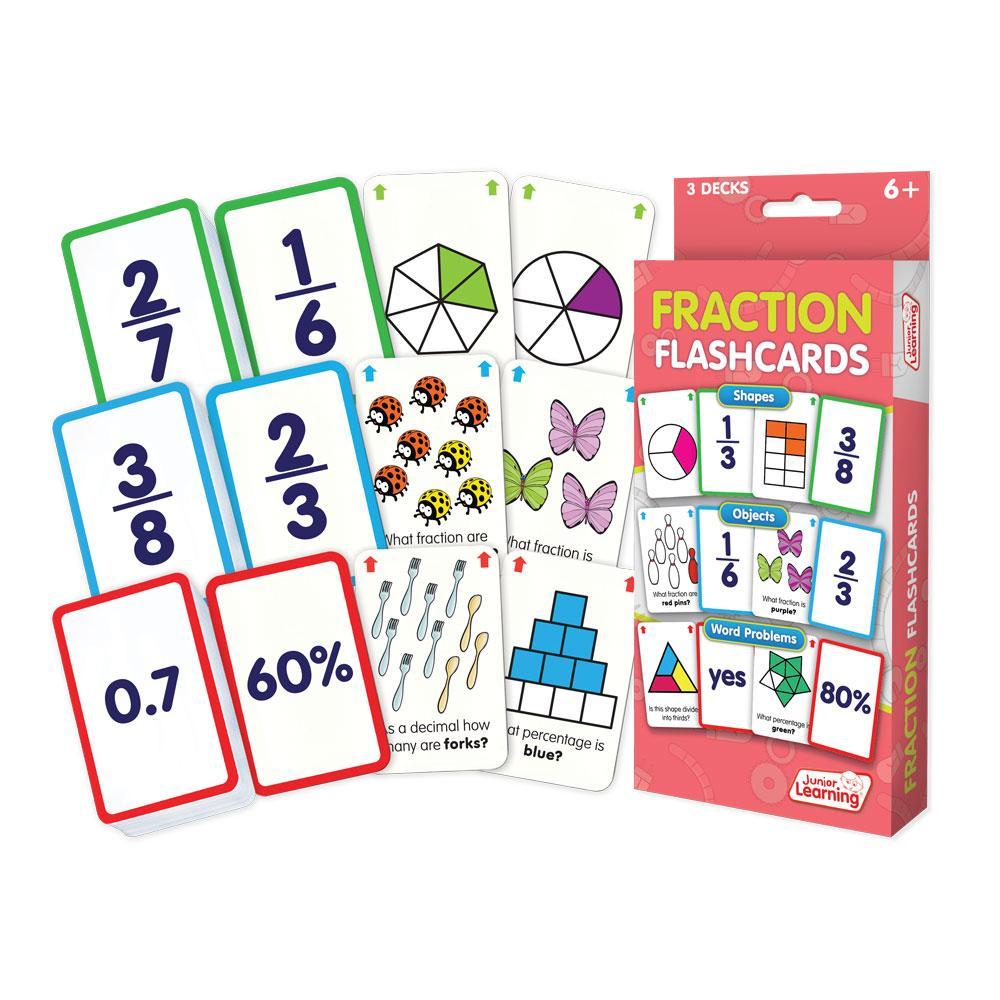 Junior Learning JL212 Fraction Flashcards box and content
