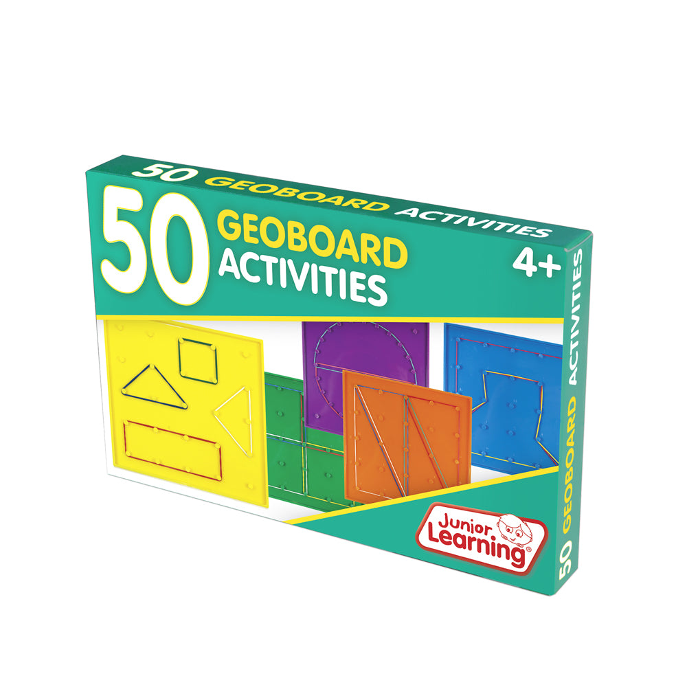 Junior Learning JL342 50 Geoboard Activities front box angled left