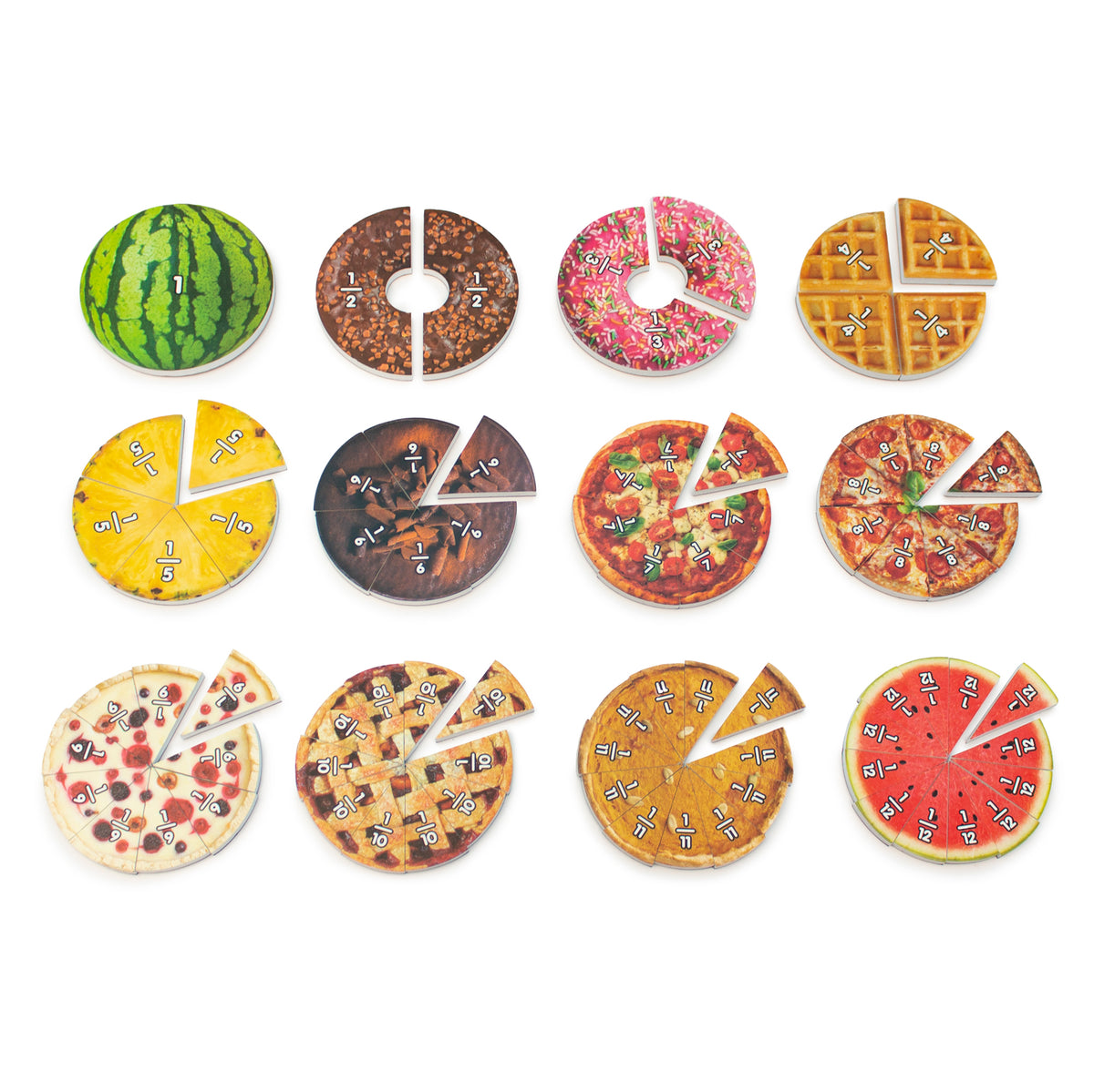 Junior Learning JL646 Food Fraction circular pieces