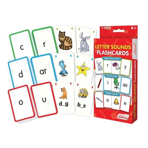 Junior Learning JL202 Letter Sounds Flashcards box and content