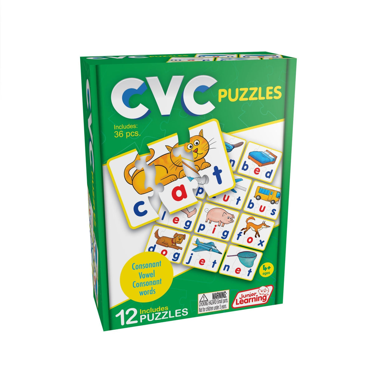 Junior Learning JL240 CVC Puzzles box angled right