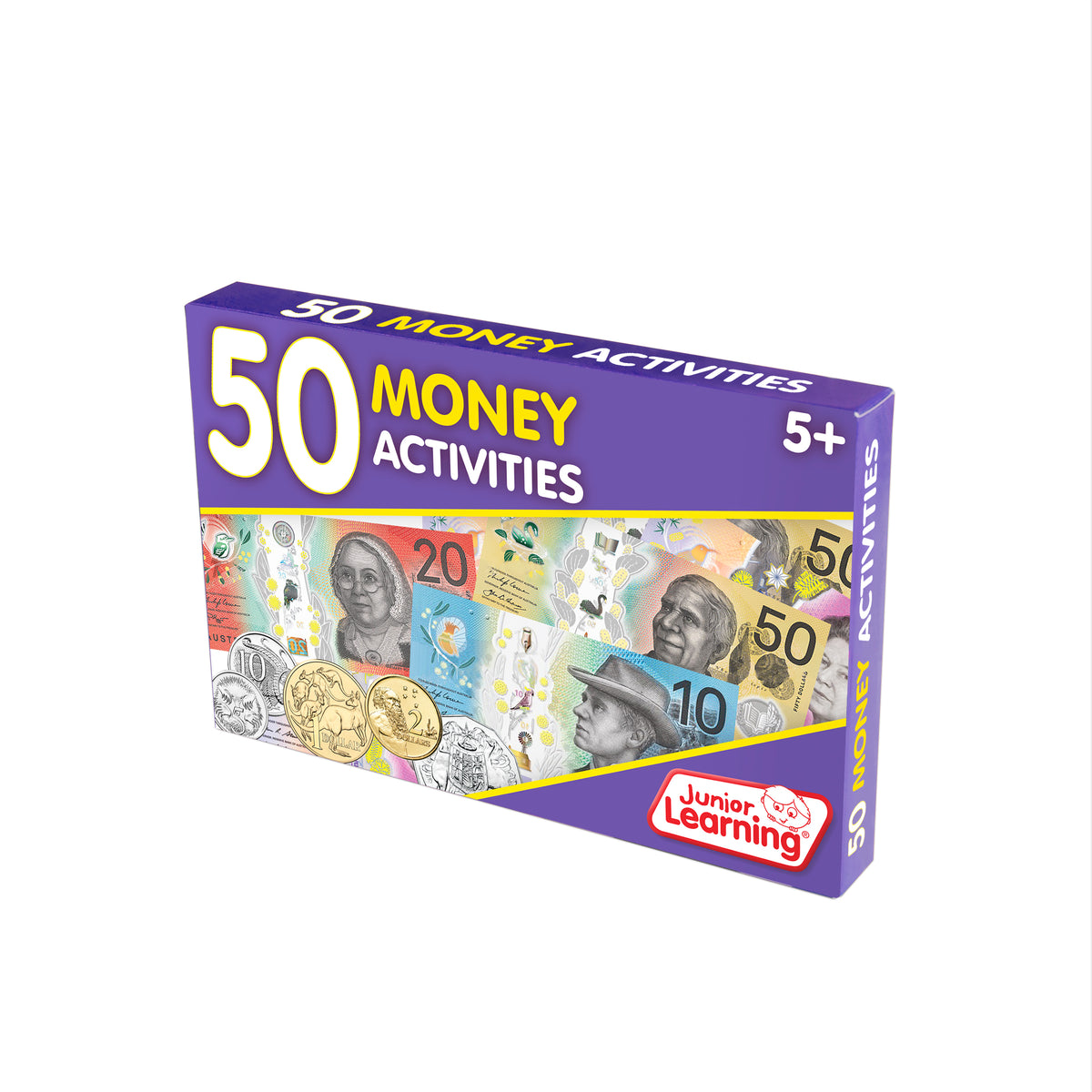 Junior Learning JL336 50 Money Activities front box angled left