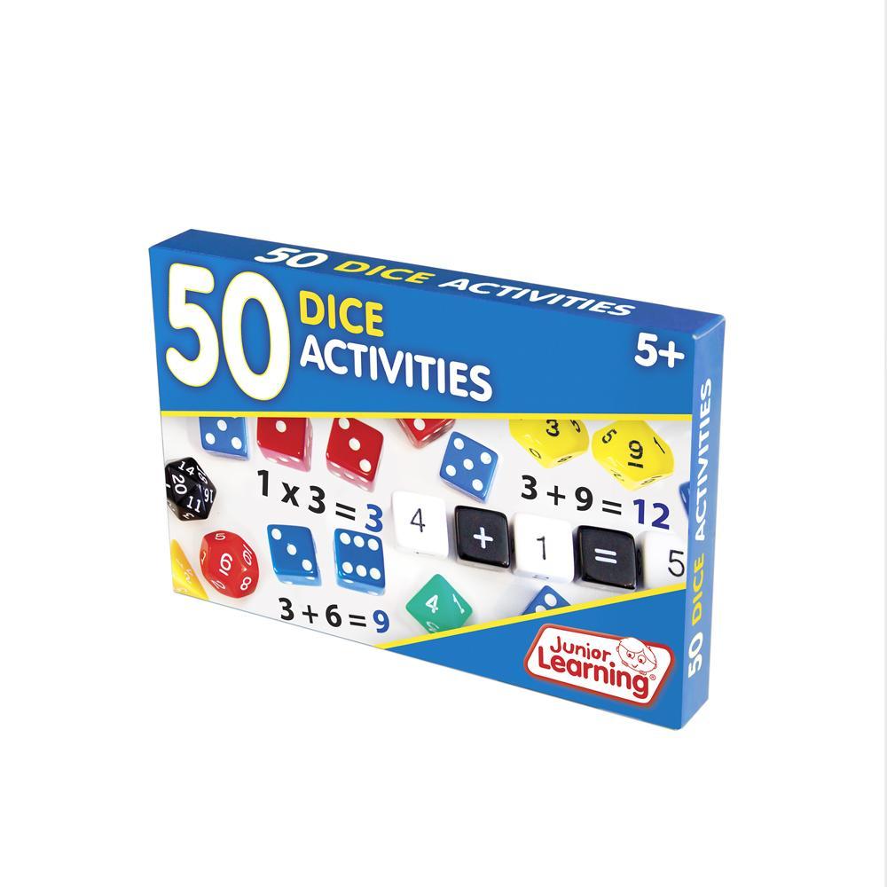 Junior Learning JL340 50 Dice Activities front box angled left