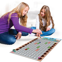 two girls playing Junior Learning JL403 1-100 Tracks board game