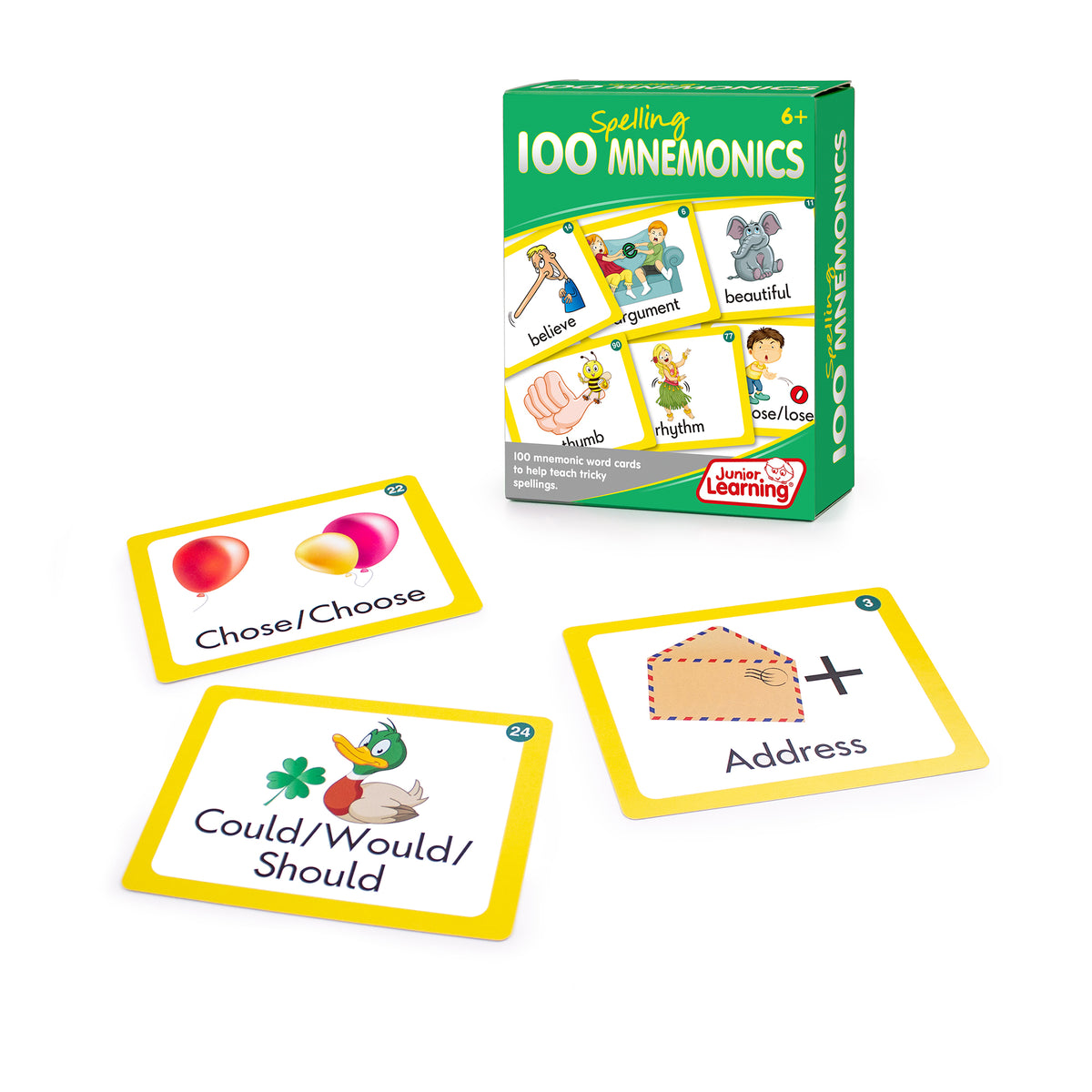 Junior Learning JL472 100 Spelling Mnemonics box and cards