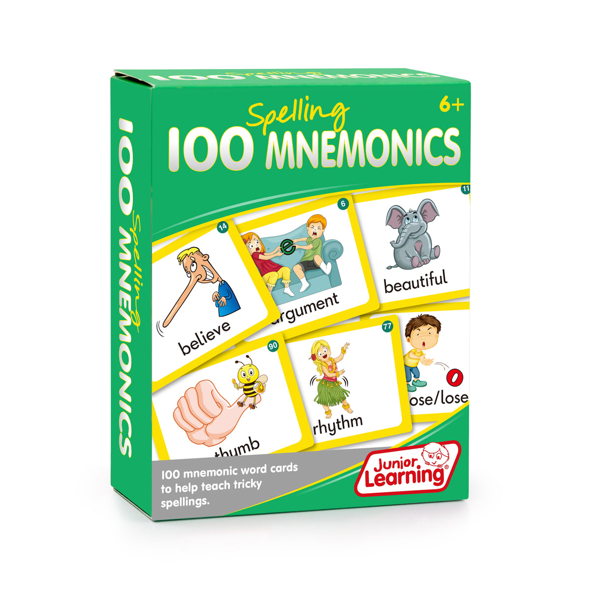 Junior Learning 100 Spelling Mnemonics right side box