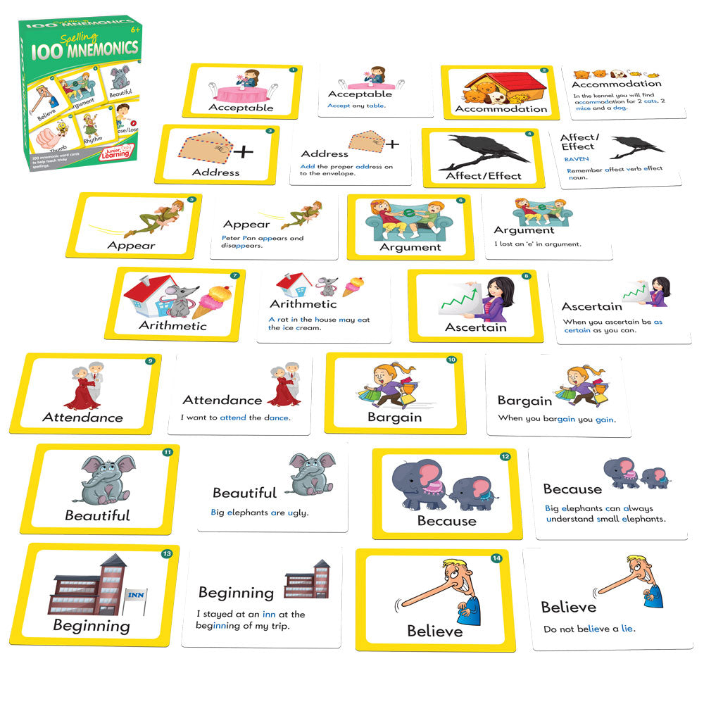 Junior Learning JL472 100 Spelling Mnemonics box and cards