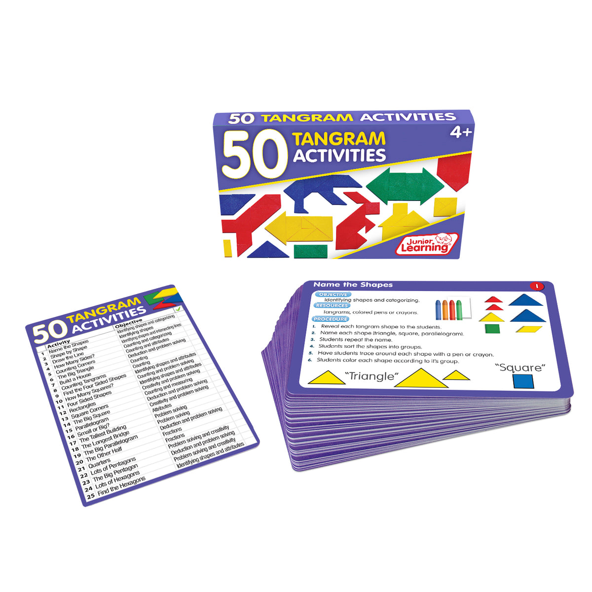 Junior Learning JL659 50 Tangram Activities box and cards