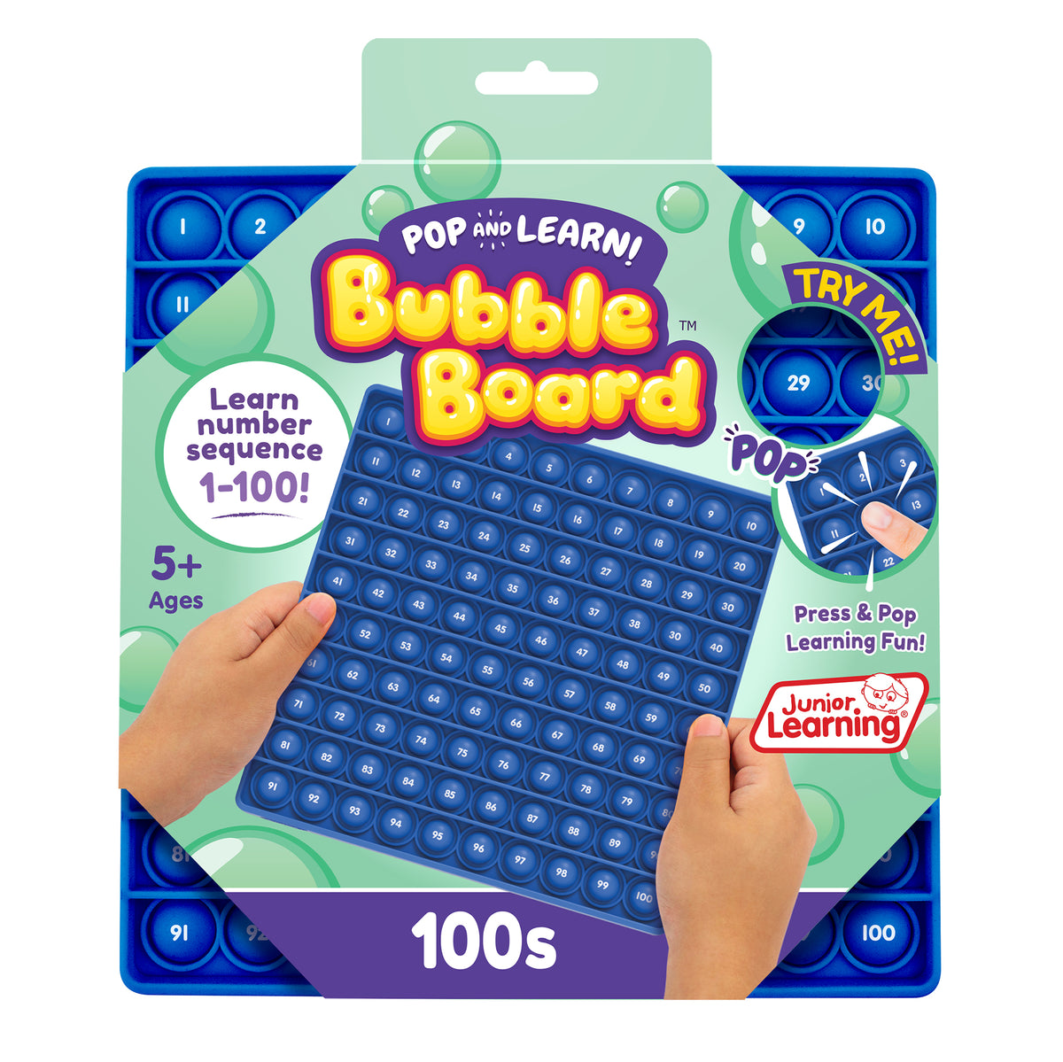 Junior Learning JL676 Pop and Learn 100s Bubble Board with packaging